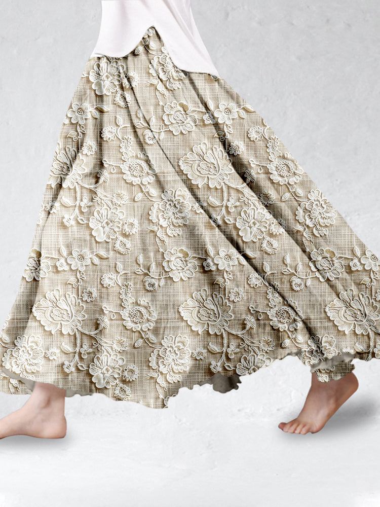 Daphne | Petal Lace Print Skirt