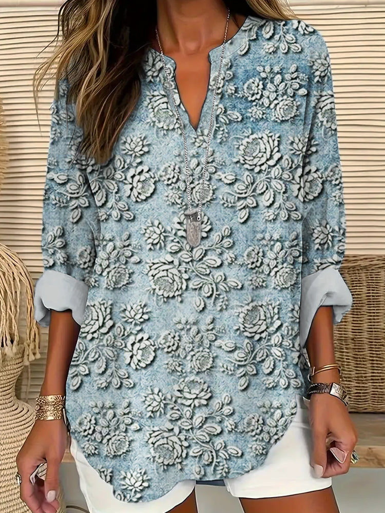 Marina | Petal Mist Printed Blouse