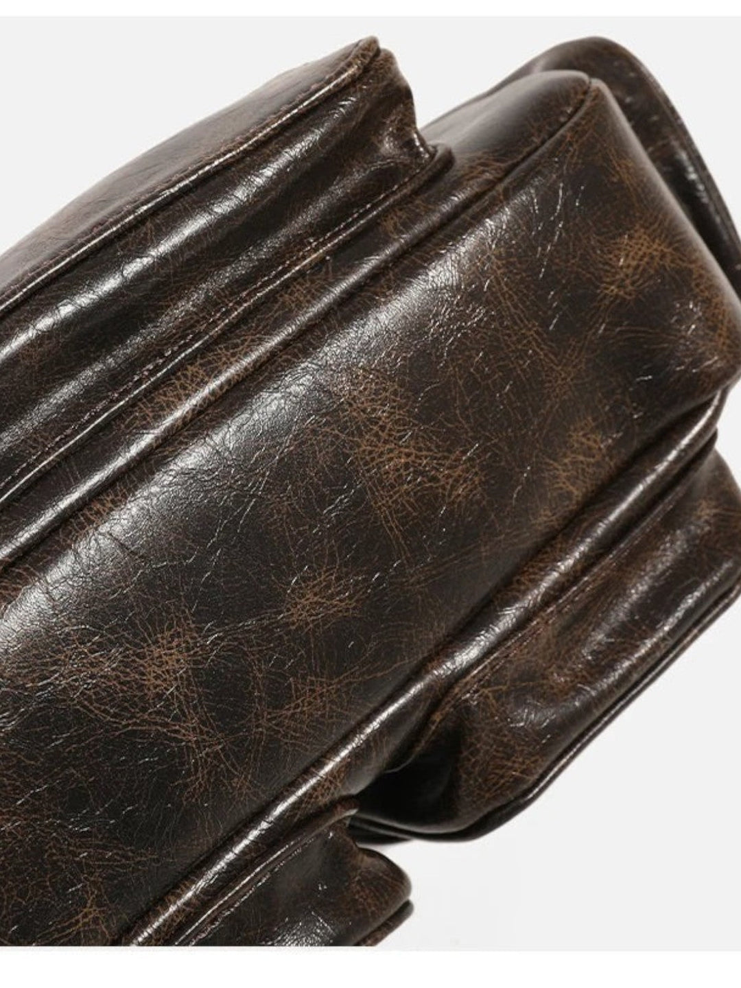 Verona Vintage Vegan Leather Multi-Pocket Shoulder Bag