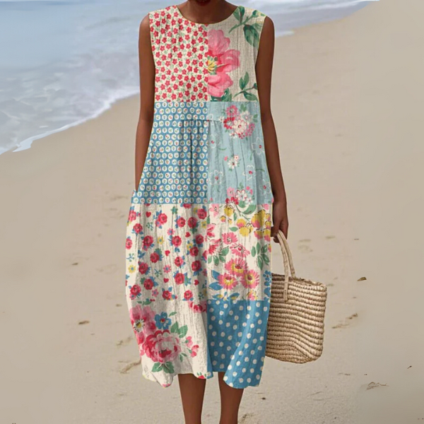 Anna | Patchwork Midi Dress