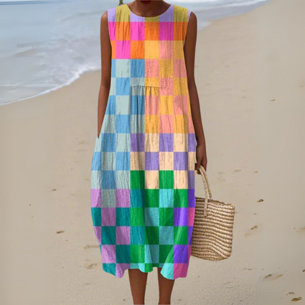Kate | Checkered Midi Dress