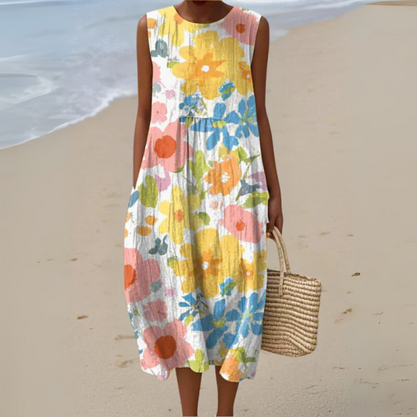 Ella | Pastel Floral Midi Dress