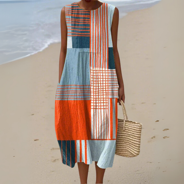 Kim | Geometric Midi Dress