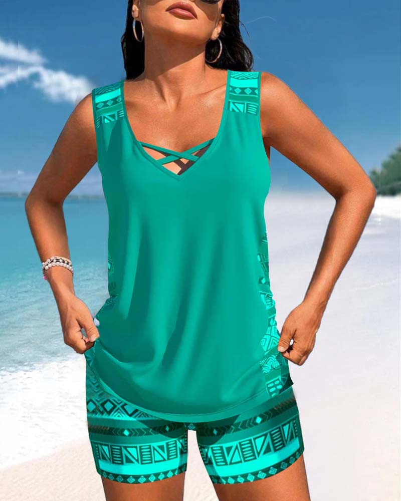 Hailey | Tankini Featuring Geometric Print
