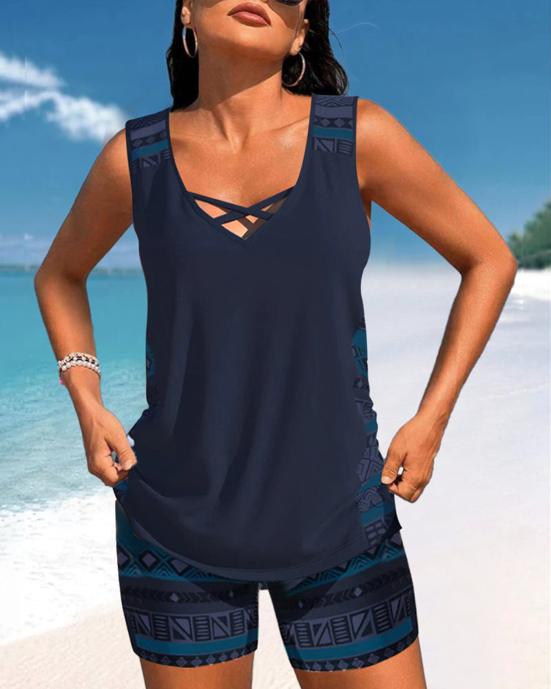 Hailey | Tankini Featuring Geometric Print