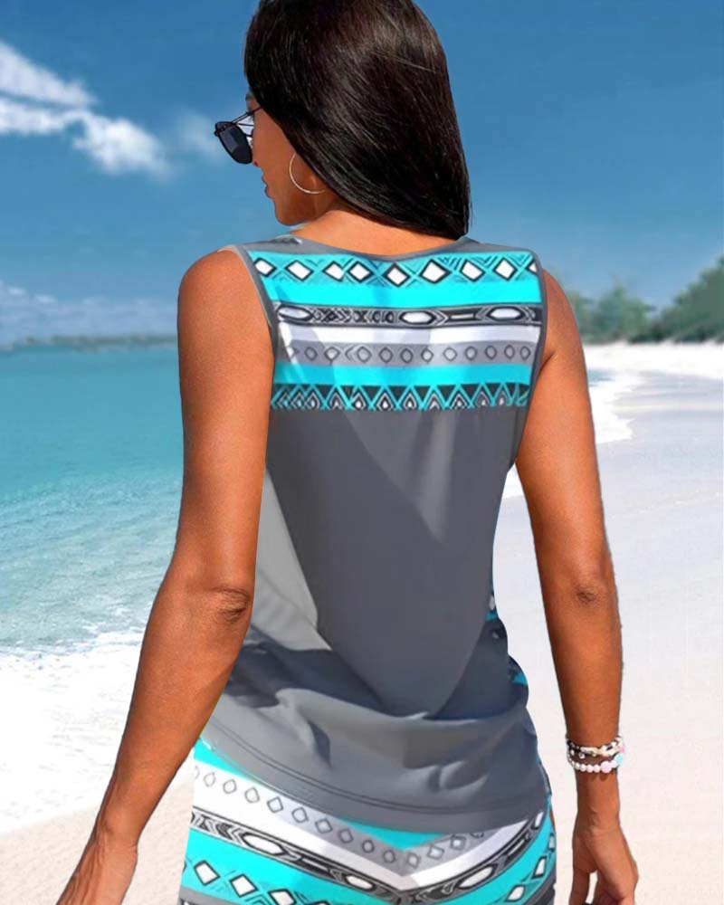 Hailey | Tankini Featuring Geometric Print