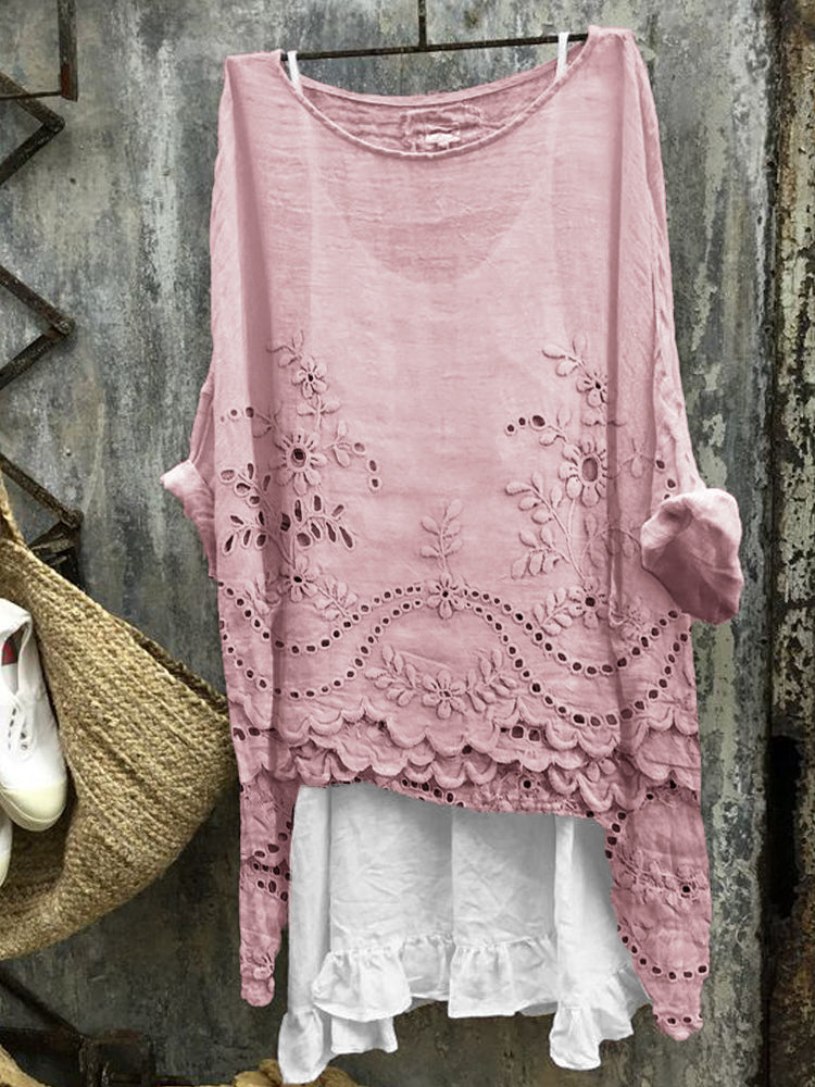 Laura | Dual-Hem Printed Blouse
