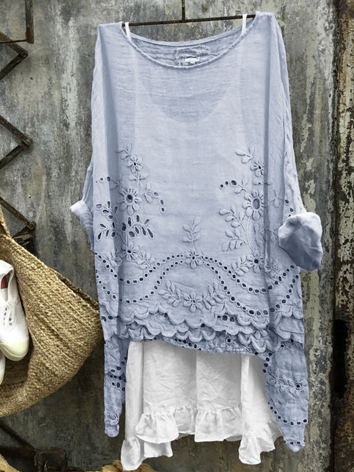 Laura | Dual-Hem Printed Blouse